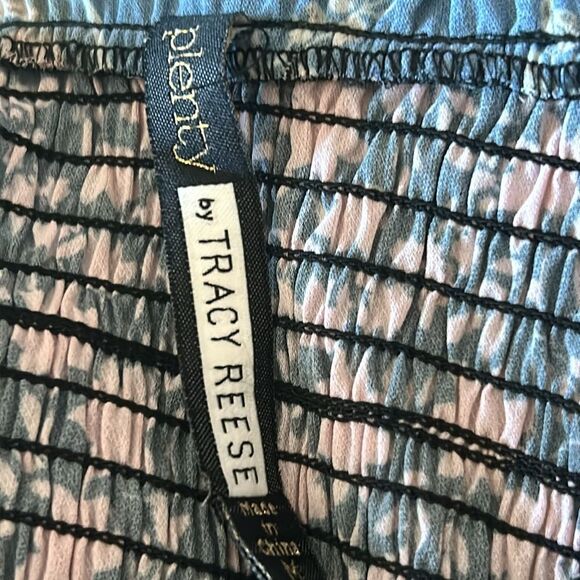 Tracy Reese Navy Multi Print With Elastic Trim  Top - Picture 5 of 6